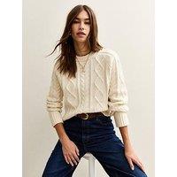 New Look Cream Cable Knit Raglan Sleeve Jumper