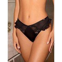 Lipsy Embellished Ruffel Thong - Mink Pink