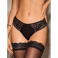 Lipsy Swirl Lace Thong- Black