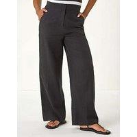 Roman Smart Twill Wide Leg Pocket Trouser - Black