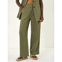 Roman Smart Twill Wide Leg Pocket Trouser - Khaki