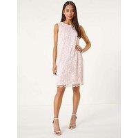 Roman Petite Bow Back Lace Shift Dress - Light Pink