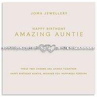 Joma Jewellery Forever Yours , Happy Birthday Amazing Auntie , Silver Plated , Bracelet , 17.5Cm Stretch