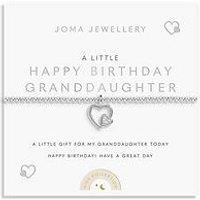 Joma Jewellery Kids' A Little , Happy Birthday Granddaughter , Silver Plated , Bracelet , 15.5Cm Stretch