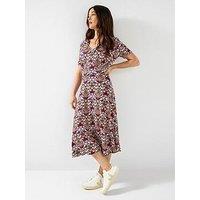 Joe Browns Radiant Reversible Printed Jersey Dress - Plum