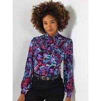 Joe Browns Bright Blooms High Neck Jersey Top - Purple