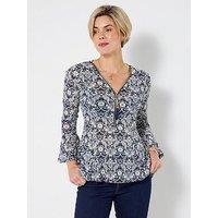 Joe Browns Florence Zip Front Top - Navy