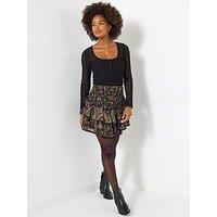 Joe Browns Autumn Days Ruffle Mini Skirt - Black