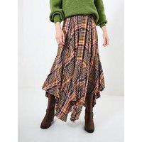 Joe Browns Romantic Check Dippy Hem Skirt - Multi