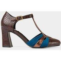 Joe Browns A Vintage Affair T Bar Shoes - Chocolate Multi