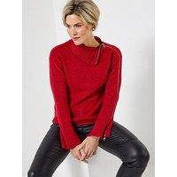 Joe Browns Roxanne Zip Sleeve Jumper - Red