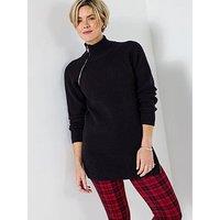 Joe Browns Lexie Longline Zip Detail Jumper - Black