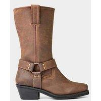 Joe Browns Ride Free Leather Biker Boots - Brown