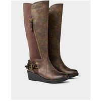 Joe Browns Fallen Leaves Wedge Boots - Brown