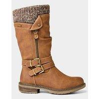 Joe Browns Peyton Knitted Top Long Boots - Tan