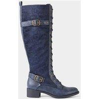 Joe Browns Fairweather Lace Up Riding Boots - Navy
