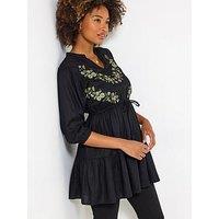 Joe Browns Emma Embroidered Tunic Dress - Black
