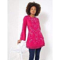 Joe Browns Pretty In Pink Embroidered Tunic Dress - Pink