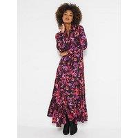Joe Browns Sophia Floral Maxi Shirt Dress - Red