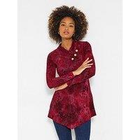 Joe Browns Beautiful Button Jersey Tunic Top - Red