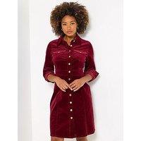 Joe Browns Josie Cord Button Through Dress - Berry