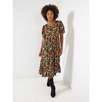 Joe Browns Penny Floral Vintage Dress - Green