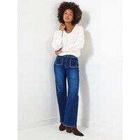 Joe Browns Perrie Embroidered Wide Leg Jeans - Blue
