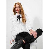 Joe Browns Perfect White Shirt With Detachable Statement Brooch - White