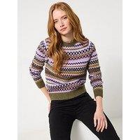 Joe Browns Heritage Fairisle Knit Jumper - Purple