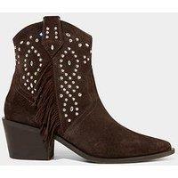 Joe Browns Sand Storm Embellished Suede Western Boots - Brown