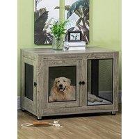 Pawhut Pet Crate End Table With Soft Washable Cushion
