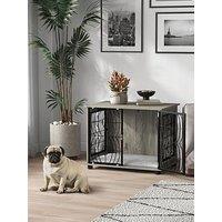 Pawhut Dog Crate Furniture End Table With Cushion For Medium Dogs - Medium