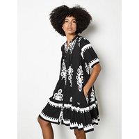 Apricot Baroque Pleat Detail Shirt Dress - Black