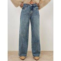 Apricot Stud Wide Flare - Blue
