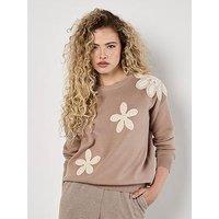 Apricot Crochet Large Daisies Jumper - Cream