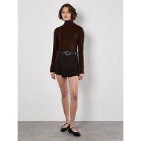 Apricot One Pocket Wrap Skort - Black