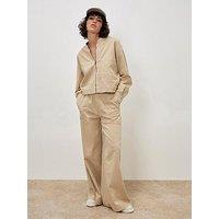 Apricot Denim Bomber Jacket - White