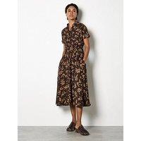 Apricot Textured Mono Leaf Shirt Md Drs