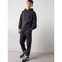 The Very Collection Boys Rubberised Slogan Hoodie And Joggers Set - Black