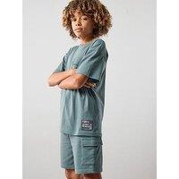 The Very Collection Boys T-Shirt And Cargo Shorts Set - Khaki