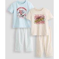 The Very Collection Boys 2 Pack Short Sleeve Pyjamas- Multi
