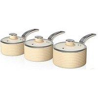 Swan Retro 3 Piece Saucepan Set