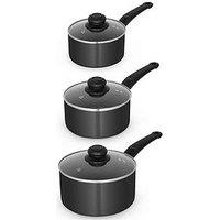 Swan Townhouse 3 Piece Saucepan Set