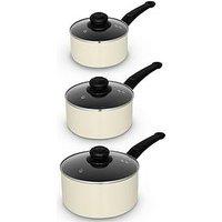 Swan Townhouse 3 Piece Saucepan Set