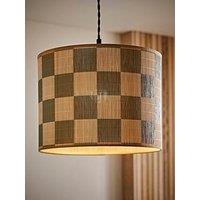 Valuelights Lori Green Checkerboard Bamboo Drum Easy Fit Ceiling Light Lamp Shade