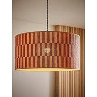 Valuelights Lori Orange Checker Bamboo Drum Easy Fit Ceiling Light Lamp Shade