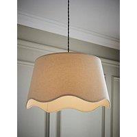 Valuelights Mabel Natural Linen Large 30Cm Scallop Edge With Trim Ceiling Light Lamp Shade