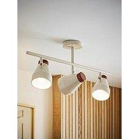 Valuelights Parker Cream And Walnut 3 Way Ceiling Light