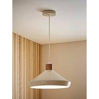 Valuelights Parker Cream And Walnut Pendant Ceiling Light