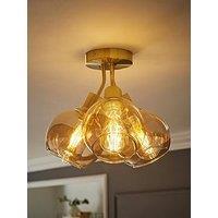Valuelights Bellamy Brushed Gold Bubble Cluster Flush Ceiling Light